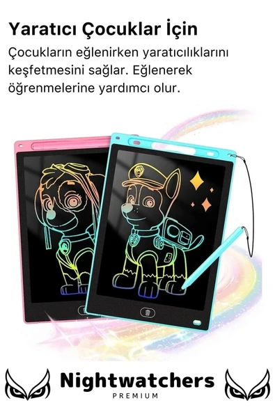 Premium Lcd Ekranlı Kalemli Dijital Çizim Tableti Yazı Tahtası Boyama Resim 8,5 Inç Akıllı Tablet - 4