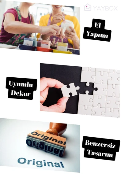 Dekoratif Vazo El Yapımı Altın Renk Model 47 - Resim 5