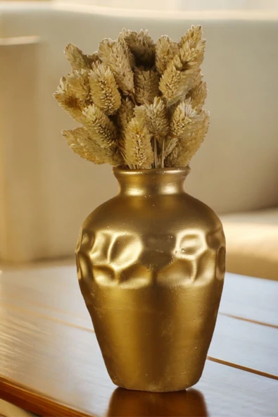 Dekoratif Vazo El Yapımı Altın Renk Model 46 ürün görseli 1