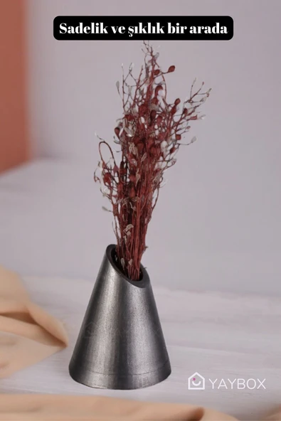 Dekoratif Vazo El Yapımı Gümüş Eskitme Renk Model 9 - 4