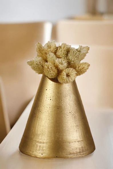 Dekoratif Vazo El Yapımı Altın Eskitme Renk Model 9 ürün görseli 1