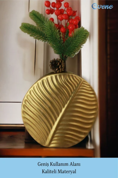 Vazo Küçük Vazo Masa Üstü Vazo Ev Dekorasyon Vazo Altın Renk Model 29 - Resim 3