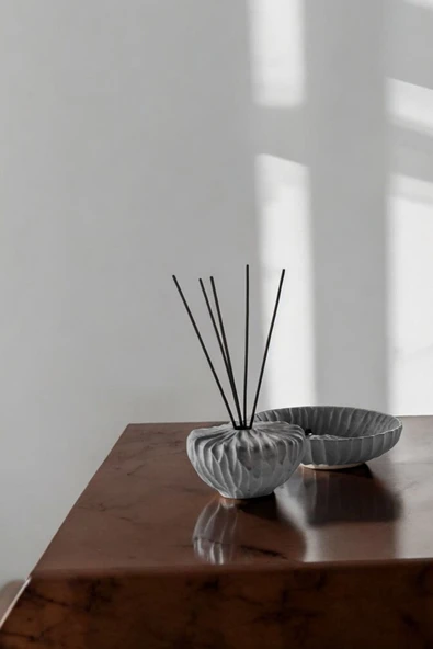 Beyaz Dekoratif Vazo Seti Obje Ev Dekorasyon Masa Üstü Dekor Vazo Seti Model 1012 - Resim 4