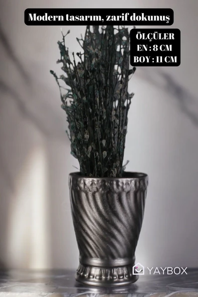 Dekoratif Vazo El Yapımı Altın Renk Model 47 - Resim 8