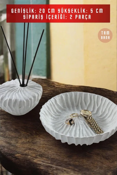 Beyaz Dekoratif Vazo Seti Obje Ev Dekorasyon Masa Üstü Dekor Vazo Seti Model 1012 - Resim 3