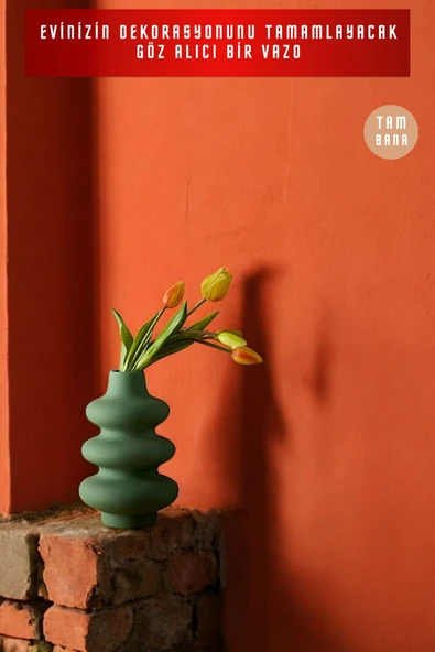 Dekoratif Vazo Obje Ev Dekorasyon Masa Üstü Dekor Vazo Model 5 - Resim 12