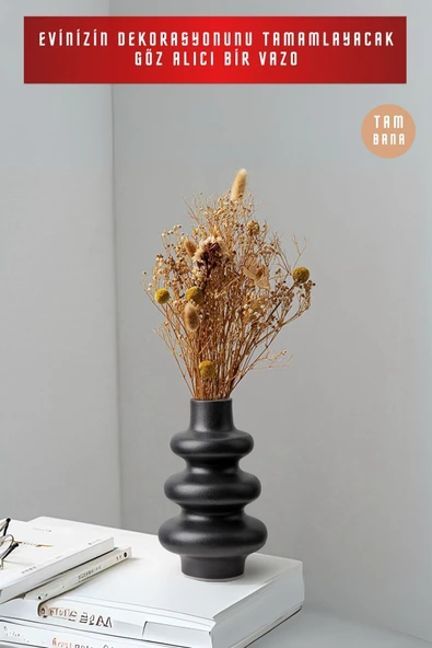 Dekoratif Vazo Obje Ev Dekorasyon Masa Üstü Dekor Vazo Model 5 - Resim 4