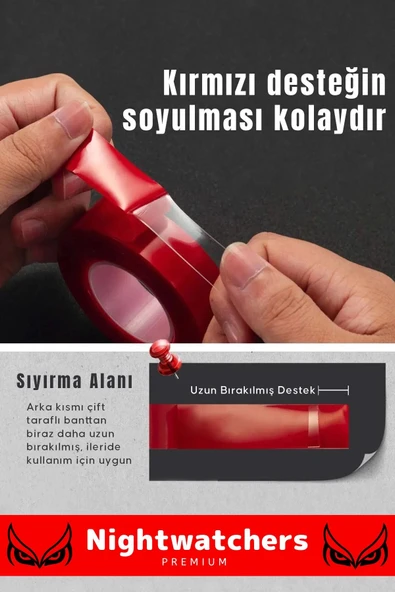 Deluxe Ekstra Güçlü Çok Amaçlı Çift Taraflı Tamir Cam Mekan Montaj 2mt Silikon Şeffaf Bant 5 Adet - Resim 4