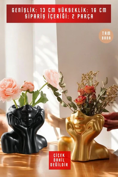 Dekoratif Vazo Seti Obje Ev Dekorasyon Masa Üstü Dekor Vazo Seti Model 28 - Resim 7