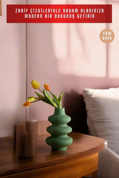 Dekoratif Vazo Obje Ev Dekorasyon Masa Üstü Dekor Vazo Model 5 - Resim 10