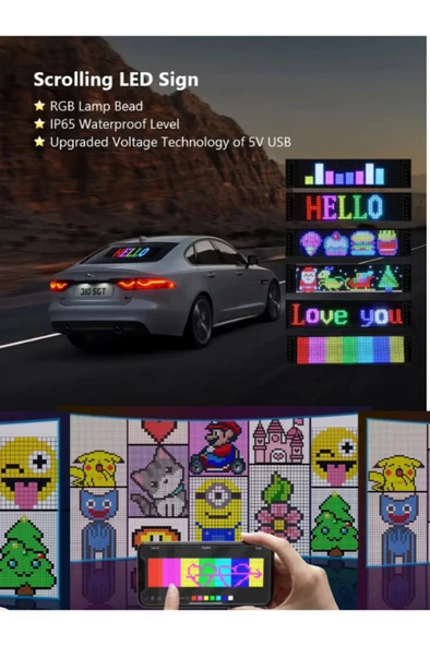 LED Matrix Panel Cama Telefon Kontrollü LED Ekran Panel Büyük Boy 16X64 - 2