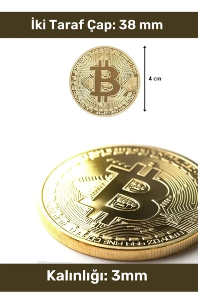 Deluxe Series Kutulu Hediyelik Kripto Hatıra Koleksiyon Bitcoin Madeni Para Altın Rengi 2 Adet - 2