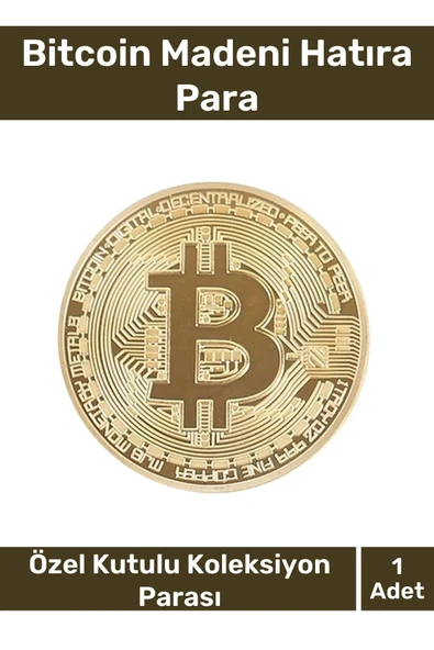 Deluxe Series Kutulu Hediyelik Kripto Hatıra Koleksiyon Bitcoin Madeni Para Altın Rengi 1 Adet
