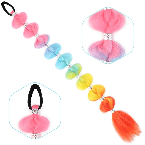 Örgülü Aksesuarlı Lastikli At Kuyruğu - ACM16 ürün görseli 1