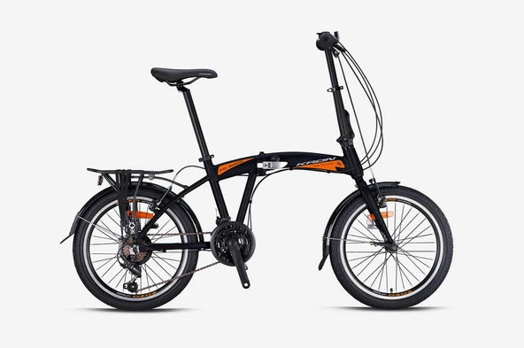 KRON FD 2000 20 JANT 21 VİTES V FREN KATLANABİLİR ALÜMİNYUM BİSİKLET SİYAH-GRİ/TURUNCU(KRN24-050) ürün görseli 1