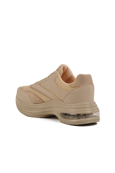 Aspor Ekru Fileli Hafif Air Taban Kadın Spor Ayakkabı - 4