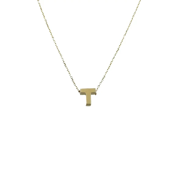 14 Ayar T Harf Minimal Kolye