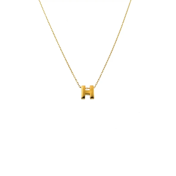 14 Ayar H Harf Minimal Kolye