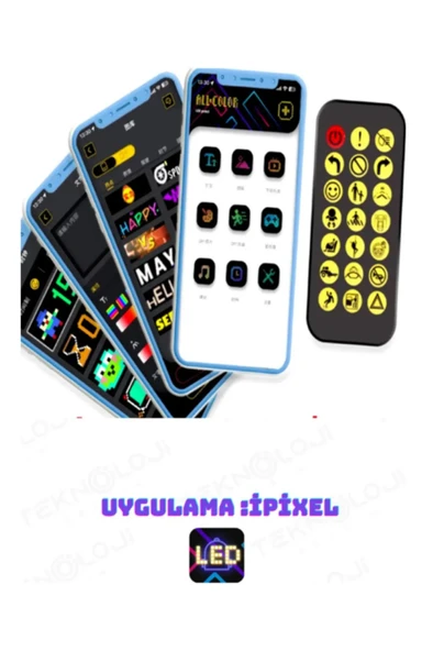 Led Ekran Matrix Panel Cama Yapışan Büyük Boy 16x32 Telefon App Kontrol Digital Araba Yazısı - 4