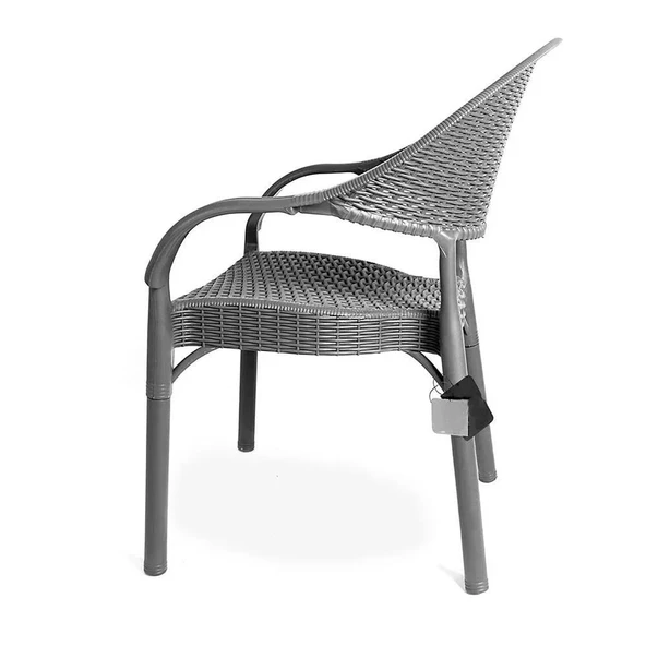 Omnipazar IRK-HK735 Bambu Rattan Desenli Plastik Bahçe Sandalye Koltuk 4'lü Set - 5