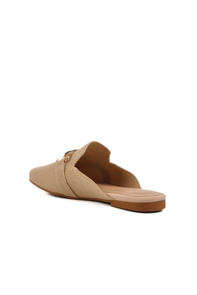 Aspor Bej Triko Hafif İnce Taban Önü Kapalı Kadın Terlik - Resim 4