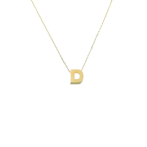 14 Ayar D Harf Minimal Kolye