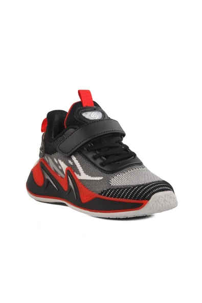 Pepino Siyah Cırtlı Fileli Hafif Unisex Çocuk Spor Ayakkabı - 3