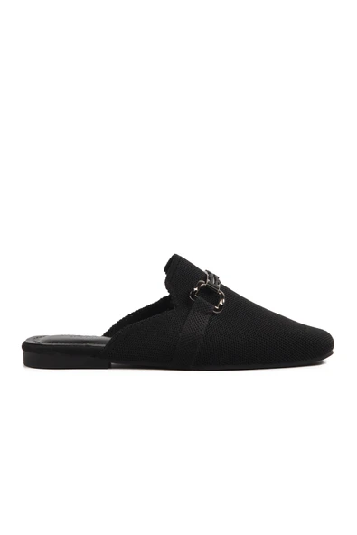 Aspor Siyah Triko Hafif İnce Taban Önü Kapalı Kadın Terlik