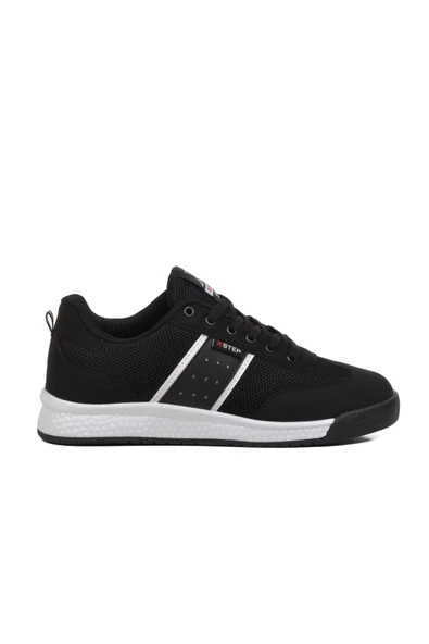 Aspor Siyah Beyaz Fileli Hafif Unisex Spor Ayakkabı