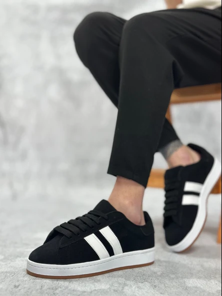 Pabucmarketi Bağcıklı Erkek Günlük Ayakkabı SİYAH SÜET ürün görseli 1