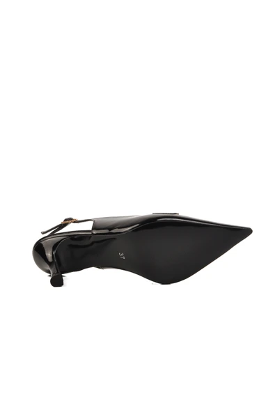 Aspor Siyah Rugan İnce Topuklu Kadın Ayakkabı - 5