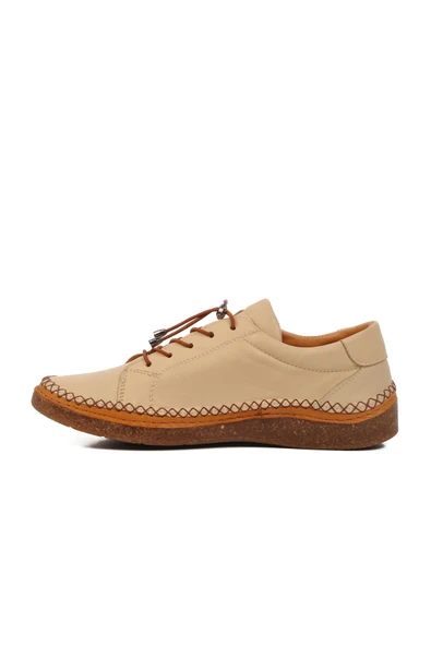 Aspor Bej Hakiki Deri Kadın Günlük Ayakkabı - Resim 2