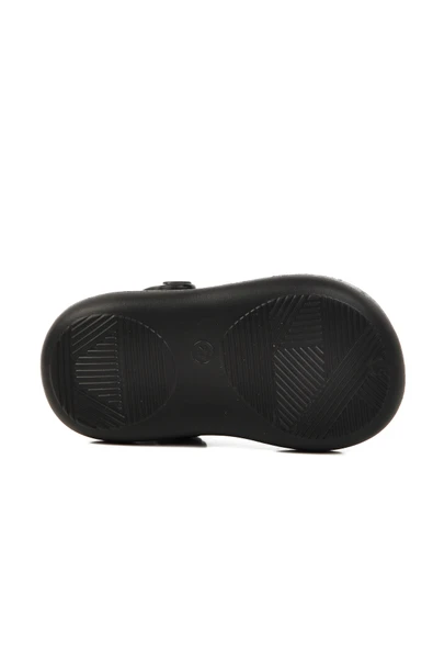 Monapicco Siyah Suni Deri Kız Çocuk Sabo Terlik - Resim 5