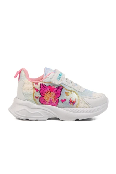 Aspor Beyaz Mavi Fileli Cırtlı Kız Çocuk Spor Ayakkabı