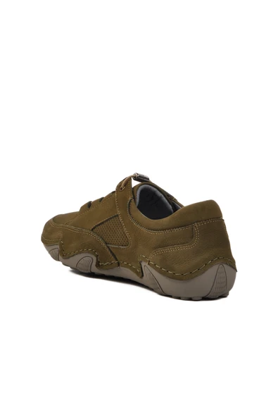 Aspor Haki Nubuk Hakiki Deri Kadın Casual Ayakkabı - Resim 4