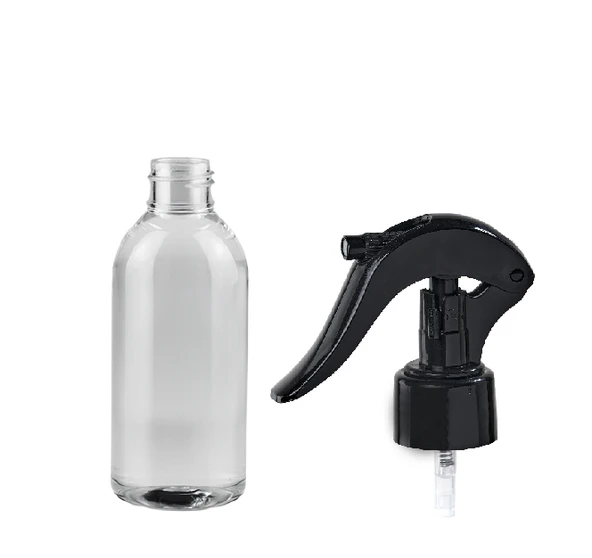 150ml şeffaf plastik triger sprey başlıklı şişe, 24 adet, sprey şişesi, triger başlıklı şişe, kozmetik şişe, sanayi tipi şişe, plastik şişe