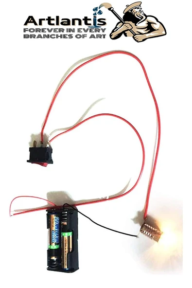 Seri ve Paralel Basit Elektrik Devresi 1 Paket Deney Seti Sarı Mini Duy 4 Adet Mini Ampul 4 Adet Anahtar İş Eğitimi Seti - 2