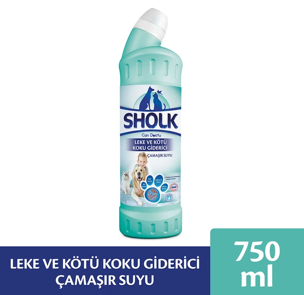 Sholk Evcil Hayvan Leke ve Koku Giderici Oksijenli Çamaşır Suyu 750ml