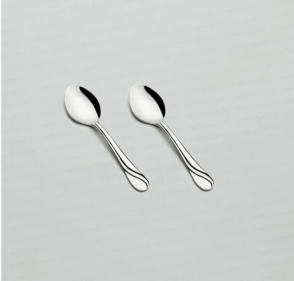 Nehir safir çay kaşık - 6 lı paslanmaz çelik çay kaşığı 18/10