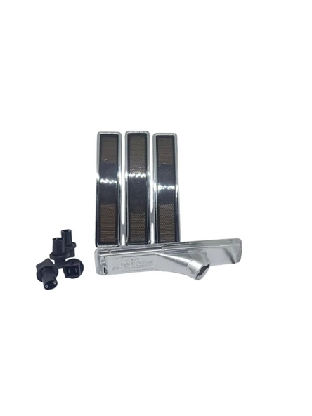 AMERİKAN PARK LAMBASI KROM ÇERÇEVELİ FÜME 4 ADET DUYLU - 4