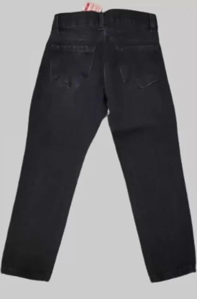 Erkek Çocuk Denim Siyah Taşlamalı Kot Pantolon - 2