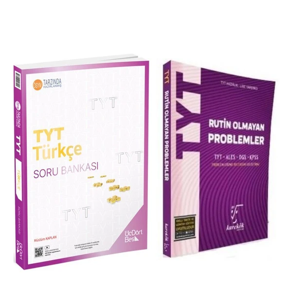Üç Dört Beş TYT Türkçe ve Karekök Rutin Olmayan Problemler Soru Bankası 2 Kitap Set