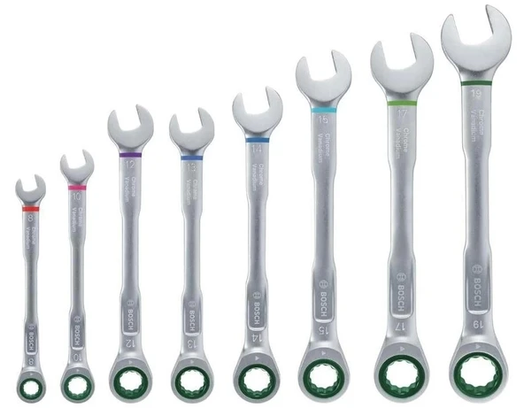 Bosch Cırcırlı Kombine Anahtar Seti 8 Parça