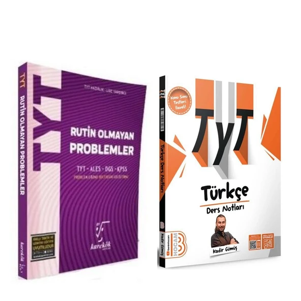 Benim Hocam TYT Türkçe Video Ders Notları ve Karekök Rutin Olmayan Problemler Soru Bankası 2 Kitap