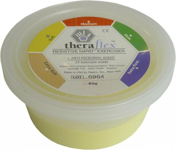 MVS THERAFLEX PUTTY EL EGZERSİZ HAMURU SARI RENK (HAFİF) 85 GR - 5