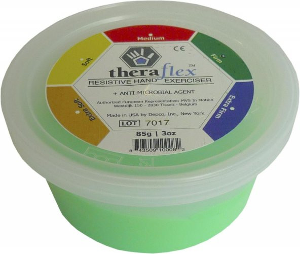 MVS THERAFLEX PUTTY EL EGZERSİZ HAMURU YEŞİL RENK (GÜÇLÜ) 85 GR