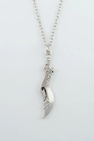 Lol Savaş Kılıcı Gümüş Kaplama Düz Zincir Kolye ürün görseli 1