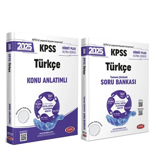 Data Yayınları 2025 KPSS Türkçe Konu ve Soru Bankası Seti 2 Kitap