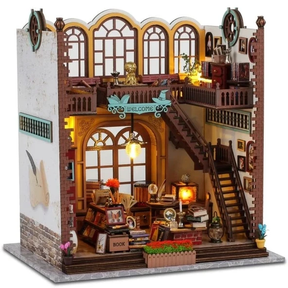 INSGEN Minyatür Mini Sokak Kütüphane Evi Seti