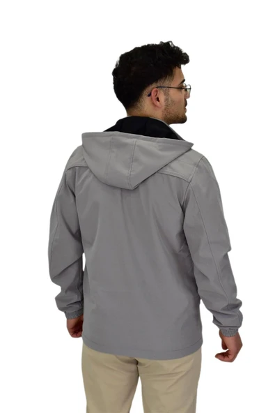 Erkek Mevsimlik Kapüşonlu Softjel Spor Mont 8077 BGL-ST04371 - Resim 5